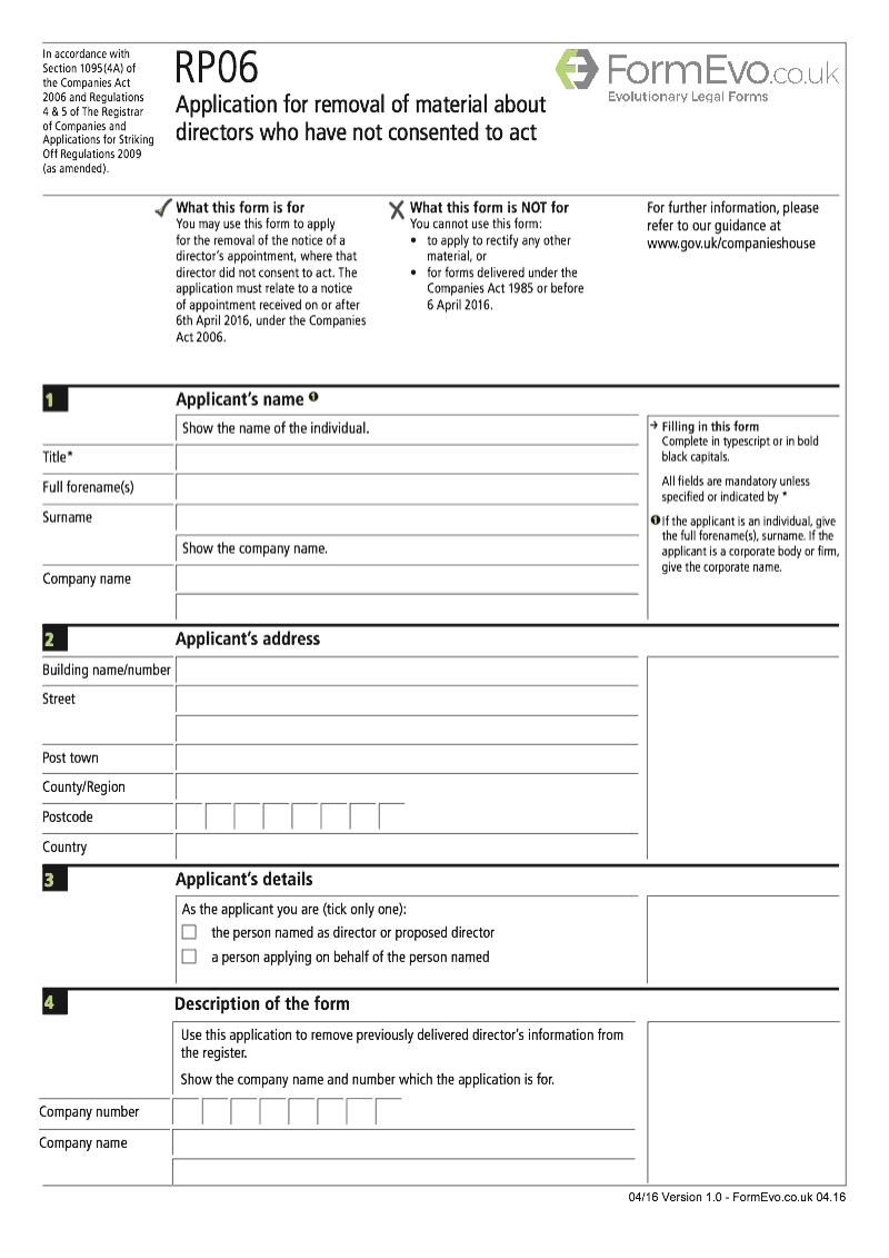 RP06 Application for removal of material about directors who have not consented to act Section 1095 4a preview