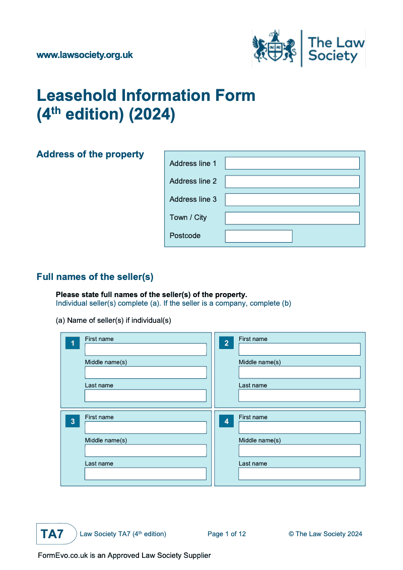 TA7-4thEdition Leasehold Information Form (4th edition) (2024 ...